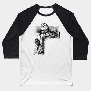 Vintage Alice in Wonderland, Humpty Dumpty Sat on a Wall Baseball T-Shirt